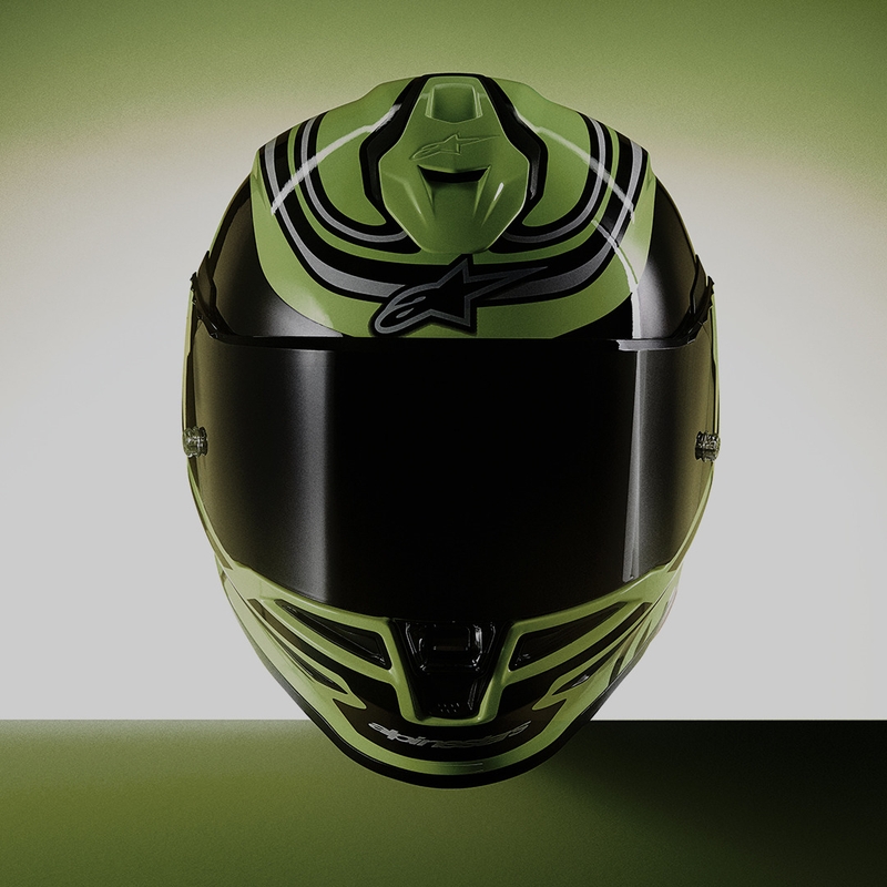 Alpinestars S-R7 Zeal каска за мотоциклет с пълно лице, флуоресцентно жълто-черно-бяло