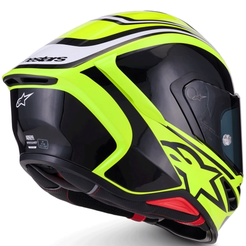 Alpinestars S-R7 Zeal каска за мотоциклет с пълно лице, флуоресцентно жълто-черно-бяло