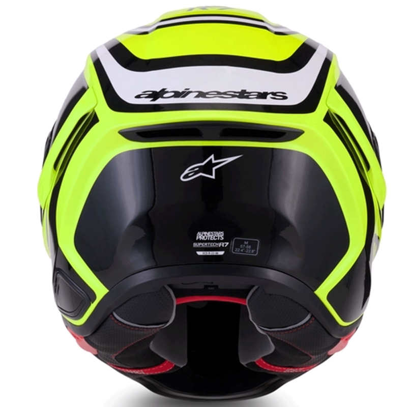 Alpinestars S-R7 Zeal каска за мотоциклет с пълно лице, флуоресцентно жълто-черно-бяло