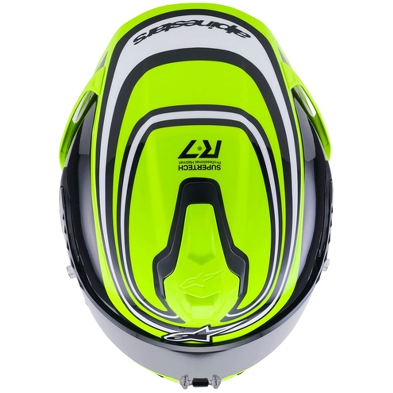 Alpinestars S-R7 Zeal каска за мотоциклет с пълно лице, флуоресцентно жълто-черно-бяло
