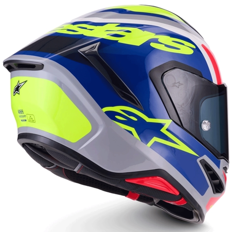 Alpinestars S-R7 Lumen каска за мотоциклет сребристо-черно-розово-флуоресцентно жълто