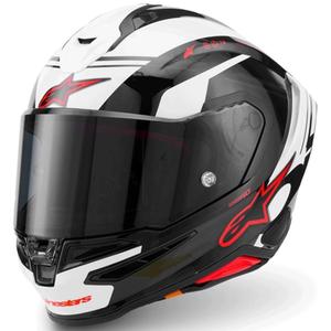 Alpinestars S-R7 A-Core каска за мотоциклет с пълно лице, черно-бяло-червено