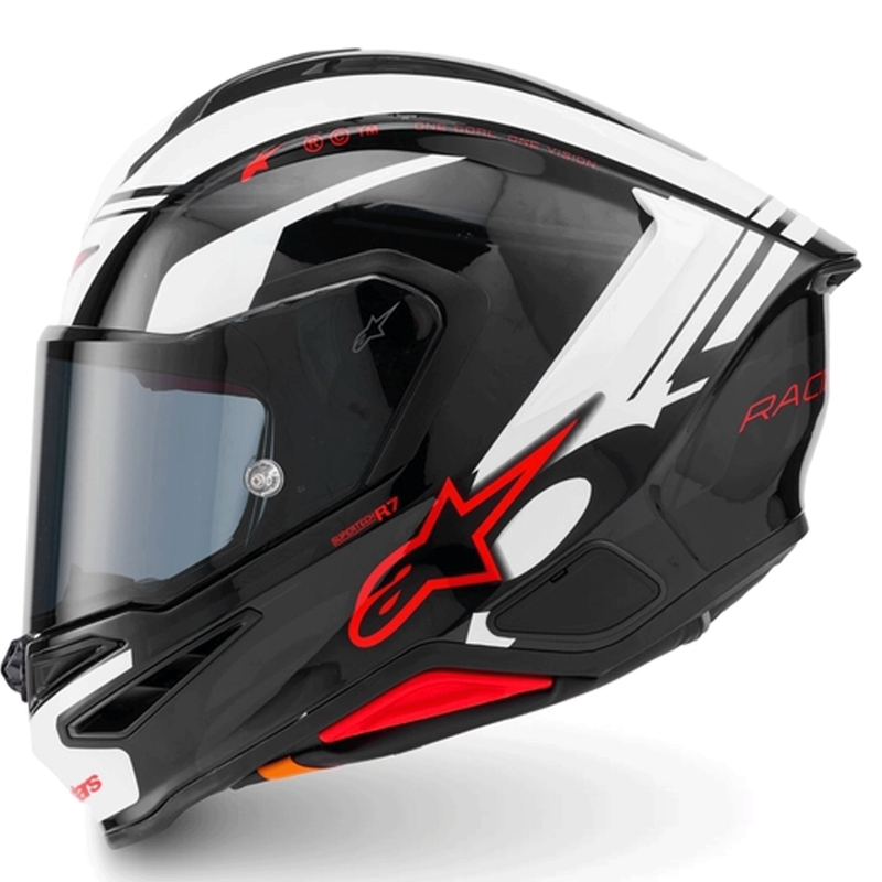 Alpinestars S-R7 A-Core каска за мотоциклет с пълно лице, черно-бяло-червено