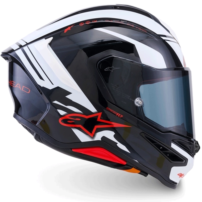 Alpinestars S-R7 A-Core каска за мотоциклет с пълно лице, черно-бяло-червено