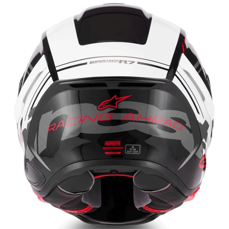 Alpinestars S-R7 A-Core каска за мотоциклет с пълно лице, черно-бяло-червено