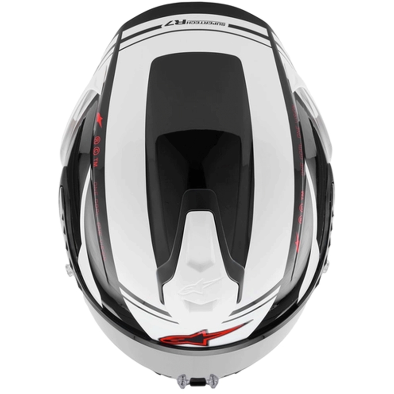 Alpinestars S-R7 A-Core каска за мотоциклет с пълно лице, черно-бяло-червено