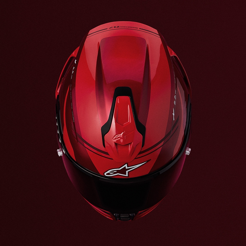 Alpinestars S-R7 A-Core мотоциклетна каска с пълно лице, червено-бяла