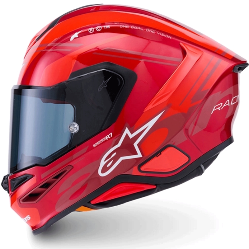 Alpinestars S-R7 A-Core мотоциклетна каска с пълно лице, червено-бяла