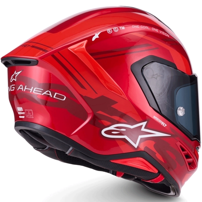 Alpinestars S-R7 A-Core мотоциклетна каска с пълно лице, червено-бяла