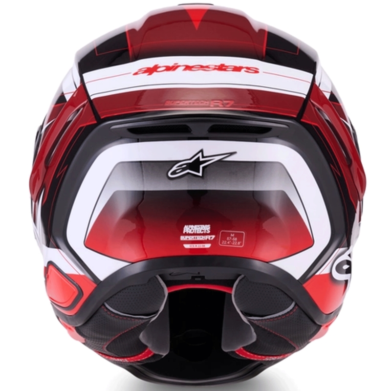 Alpinestars S-R7 Kinetis каска за мотоциклет с пълно лице, черно-червено-бяла