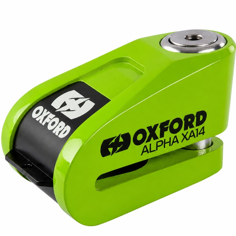 Заключване за дискова спирачка Oxford Alpha Alarm XA14 - лимитирана серия, зелено