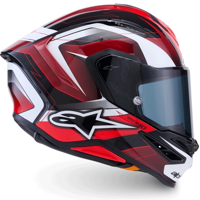 Alpinestars S-R7 Kinetis каска за мотоциклет с пълно лице, черно-червено-бяла