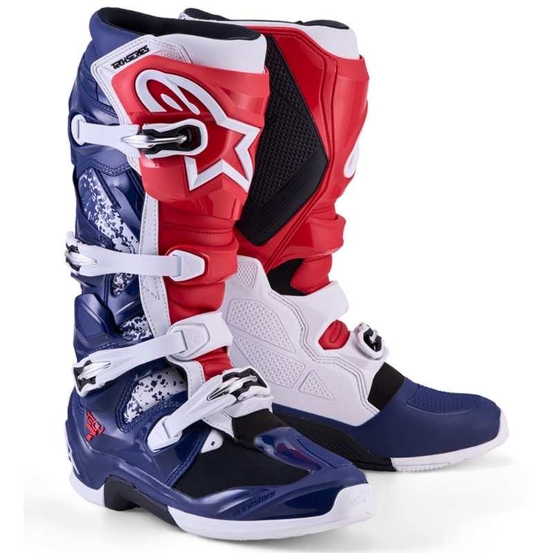 Мотокрос ботуши Alpinestars TECH 7 UNITY червено-бяло-синьо