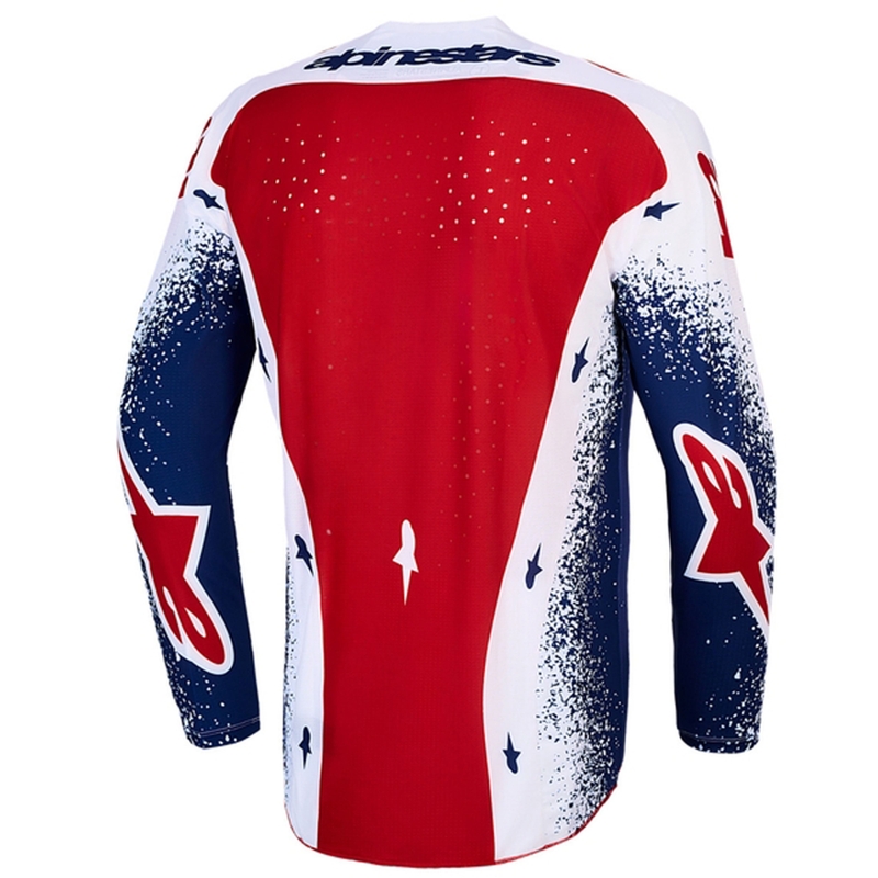 Alpinestars Techstar лимитирана серия Unity мотокрос фланелка червено-бяло-синьо