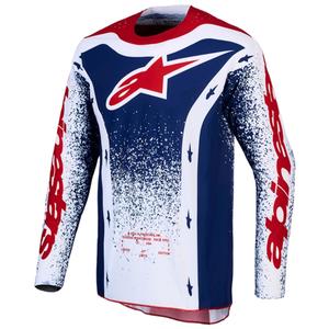 Alpinestars Techstar лимитирана серия Unity мотокрос фланелка червено-бяло-синьо