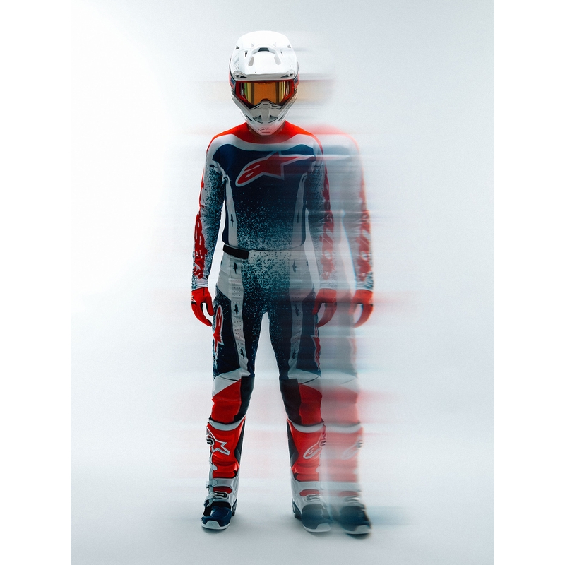 Мотокрос панталон Alpinestars Techstar Limited Edition Unity, червено-бяло-синьо