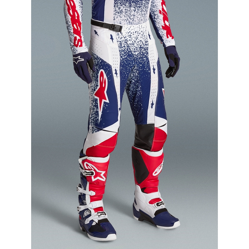 Мотокрос панталон Alpinestars Techstar Limited Edition Unity, червено-бяло-синьо