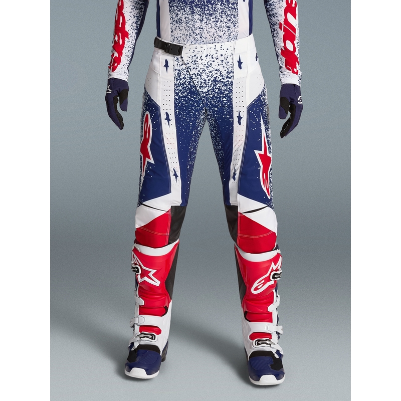 Мотокрос панталон Alpinestars Techstar Limited Edition Unity, червено-бяло-синьо