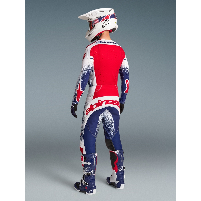 Мотокрос панталон Alpinestars Techstar Limited Edition Unity, червено-бяло-синьо