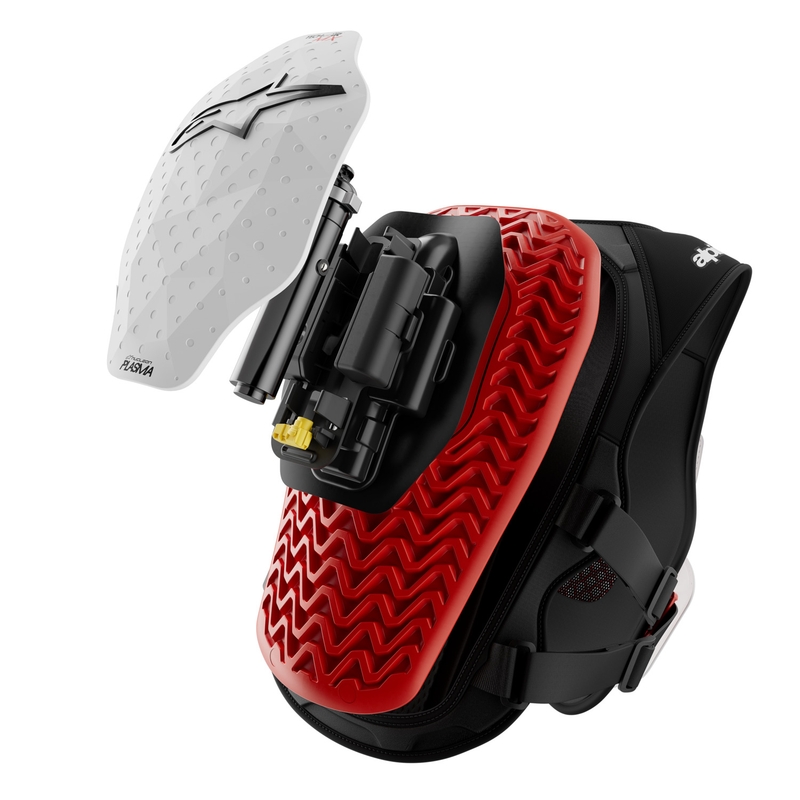 Жилетка Alpinestars TECH-AIR®MX Plasma с въздушна възглавница, бяло-черно-червена