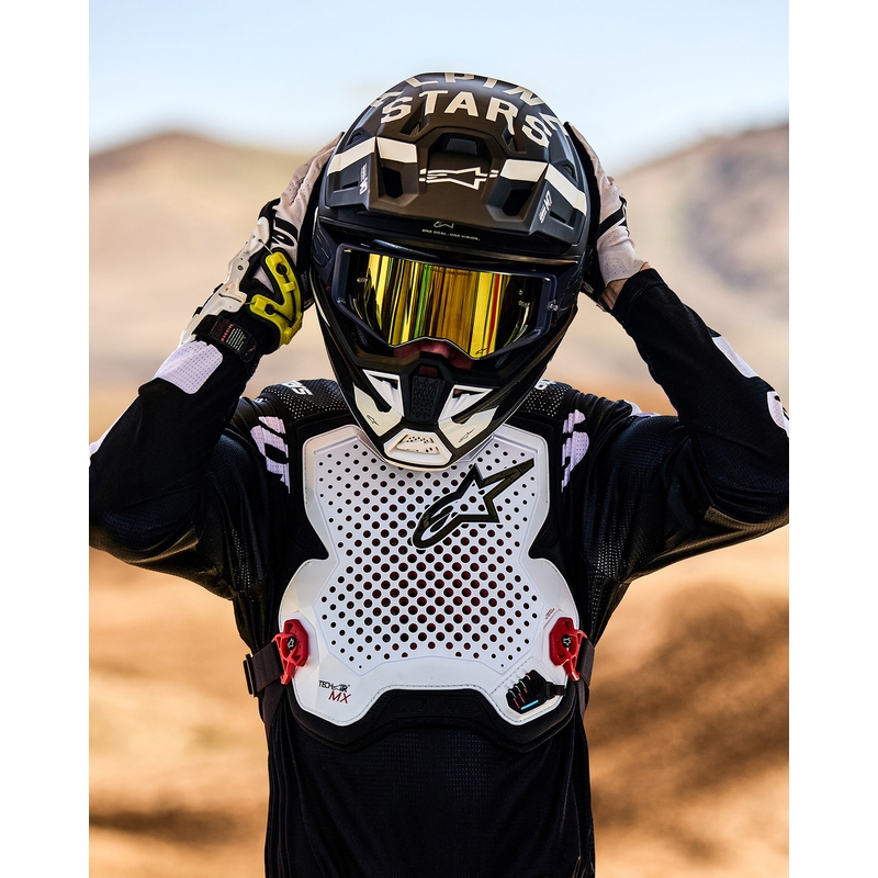 Жилетка Alpinestars TECH-AIR®MX Plasma с въздушна възглавница, бяло-черно-червена