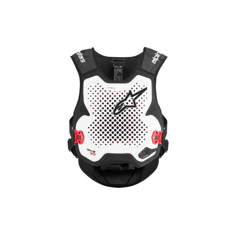 Жилетка Alpinestars TECH-AIR®MX Plasma с въздушна възглавница, бяло-черно-червена