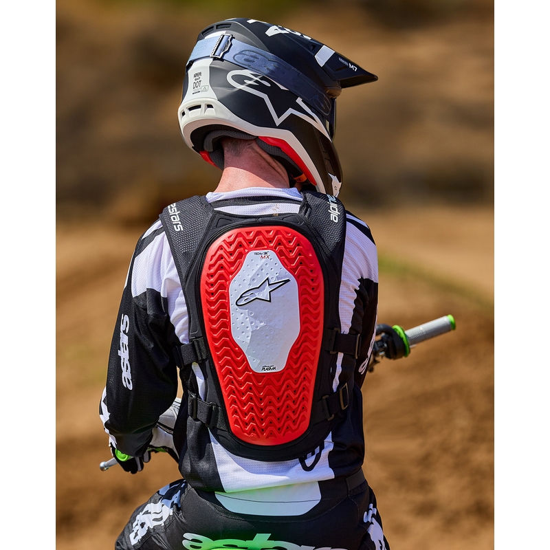Жилетка Alpinestars TECH-AIR®MX Plasma с въздушна възглавница, бяло-черно-червена