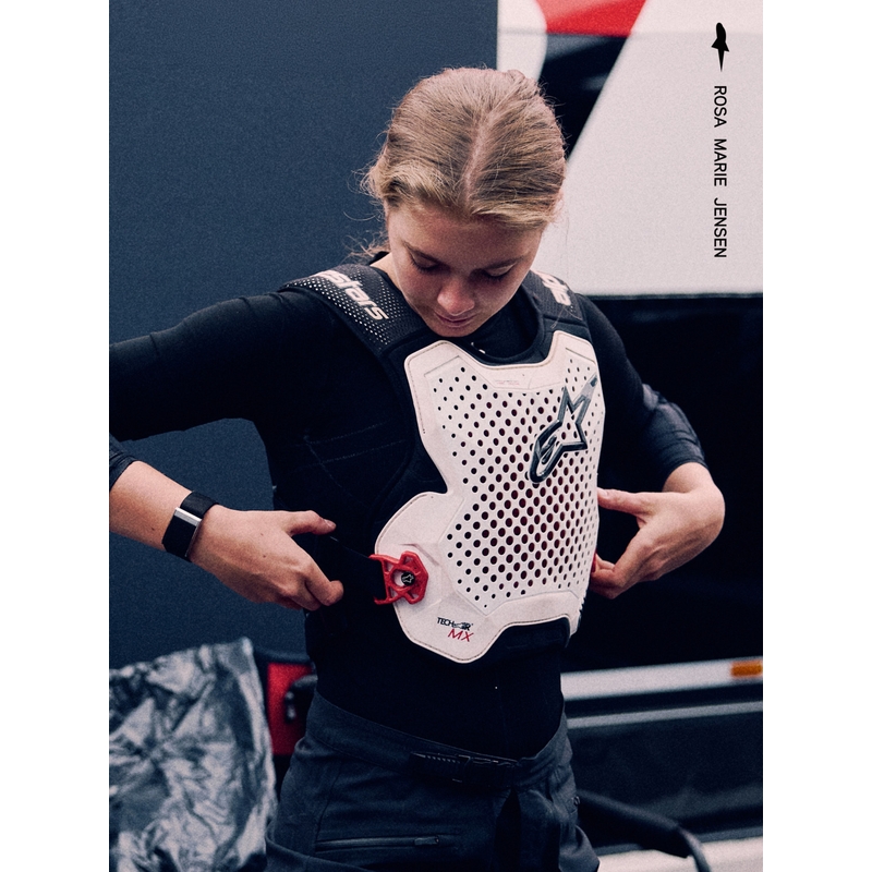 Жилетка Alpinestars TECH-AIR®MX Plasma с въздушна възглавница, бяло-черно-червена