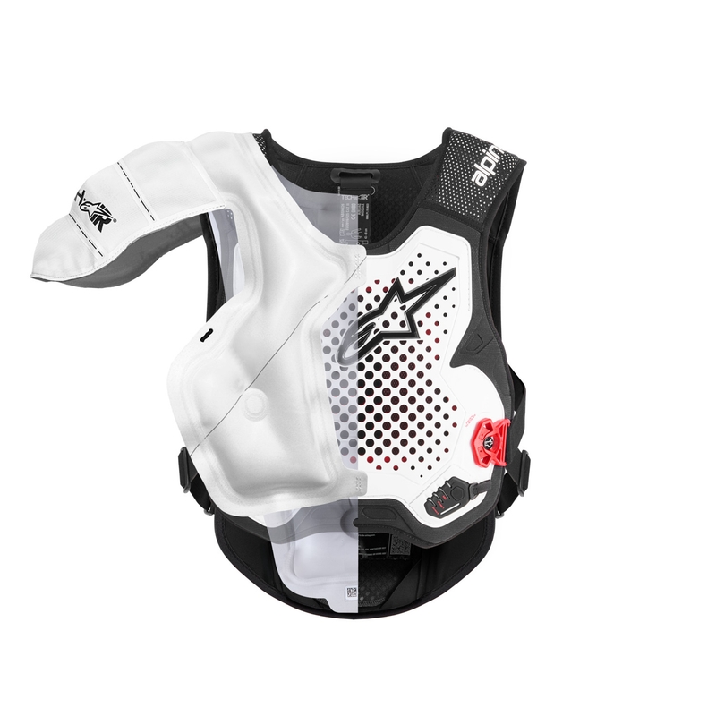 Жилетка Alpinestars TECH-AIR®MX Plasma с въздушна възглавница, бяло-черно-червена