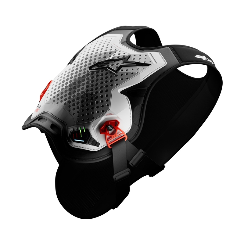 Жилетка Alpinestars TECH-AIR®MX Plasma с въздушна възглавница, бяло-черно-червена