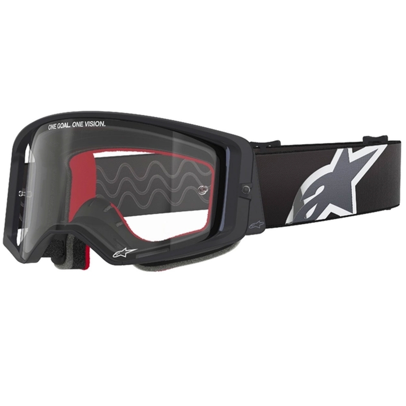 Очила за мотокрос Alpinestars Supertech Corp в черно и сиво с прозрачни стъкла