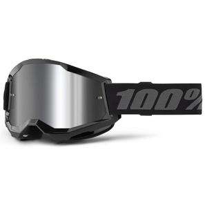 Очила за мотокрос 100% STRATA 2 New black (silver plexi)