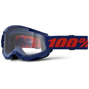 Очила за мотокрос 100% STRATA 2 Нови тъмно сини (прозрачен плексиглас)