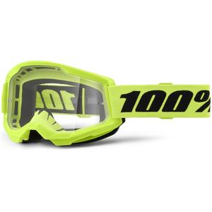 Очила за мотокрос 100% STRATA 2 New fluo yellow (clear plexi)