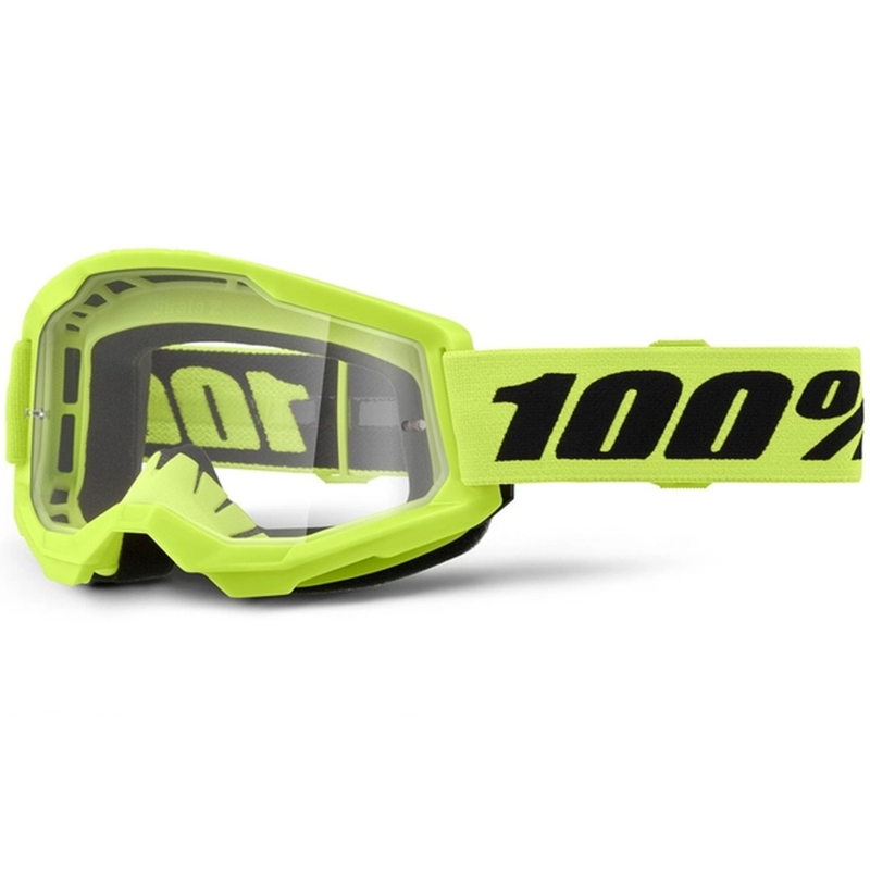 Очила за мотокрос 100% STRATA 2 New fluo yellow (clear plexi)