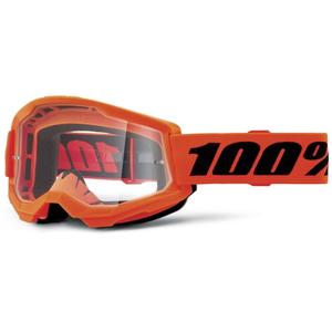Очила за мотокрос 100% STRATA 2 New orange (clear plexi)