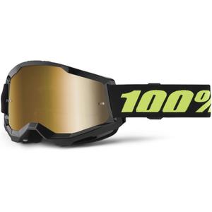 Очила за мотокрос 100% STRATA 2 New Solar black (gold plexi)
