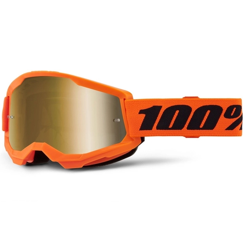 Очила за мотокрос 100% STRATA 2 New orange (gold plexi)