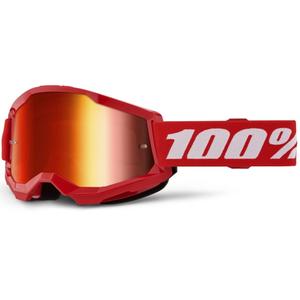 Очила за мотокрос 100% STRATA 2 New red (red plexi)