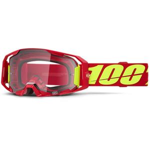 Очила за мотокрос 100% ARmatic червени с прозрачен плексиглас