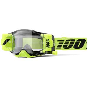 Очила за мотокрос 100% - САЩ Armega Forecast fluo green (прозрачно стъкло)