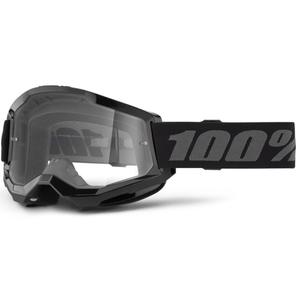 Детски очила за мотокрос 100% STRATA 2 black clear plexi