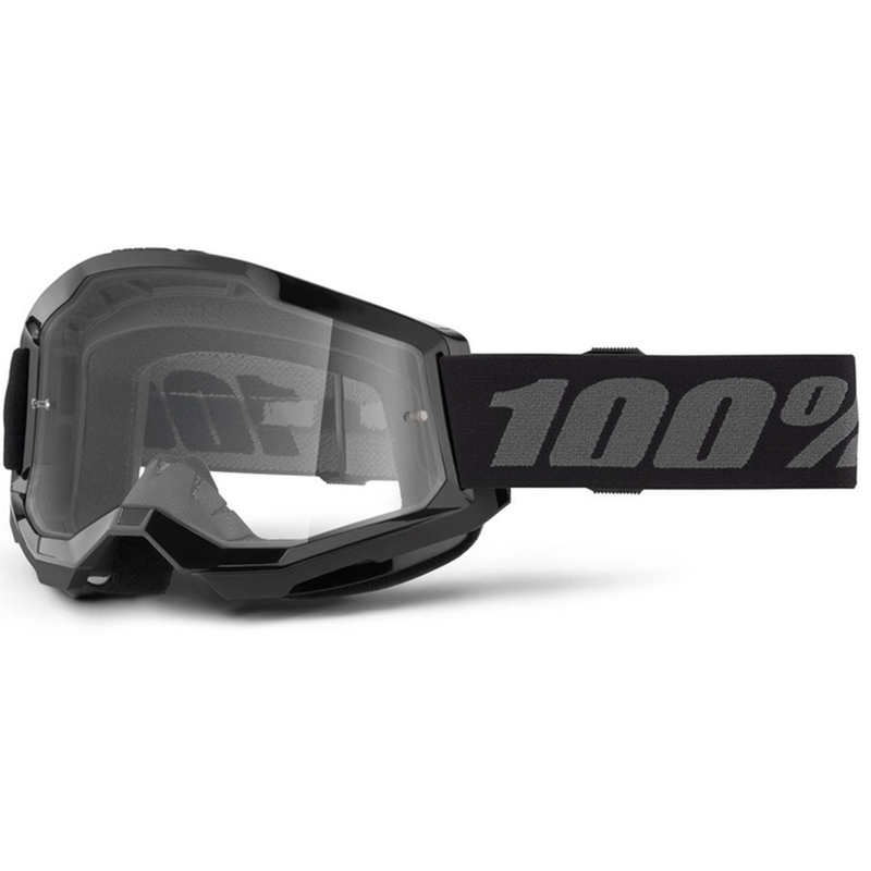Детски очила за мотокрос 100% STRATA 2 black clear plexi