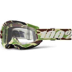 Очила за мотокрос 100% STRATA 2 New War Camo green (прозрачен плексиглас)