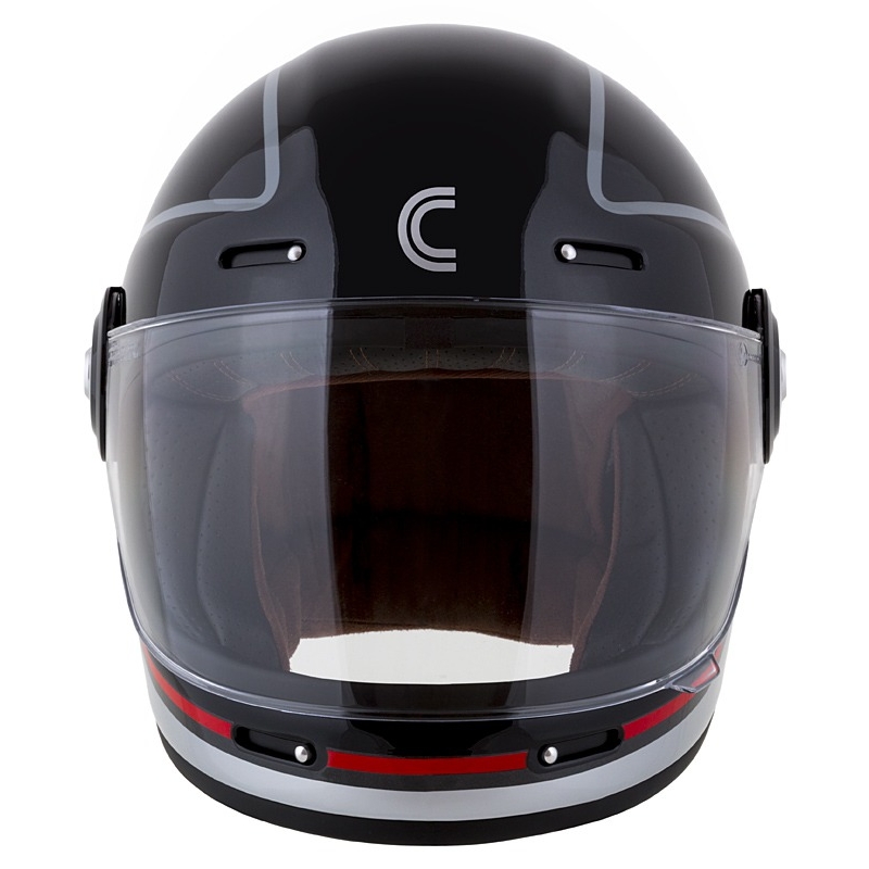 Мотоциклетна каска Cassida Fibre Jawa Sport, черно-сребристо-червено, 2 - II. качество
