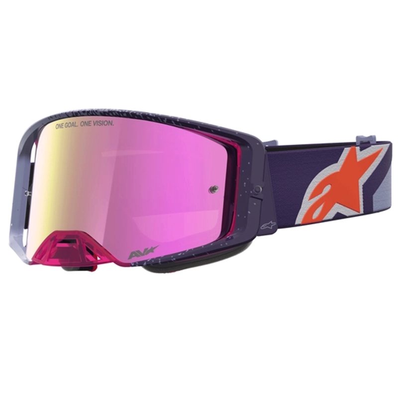 Мотокрос очила Alpinestars Supertech Hiten, лилаво-червени