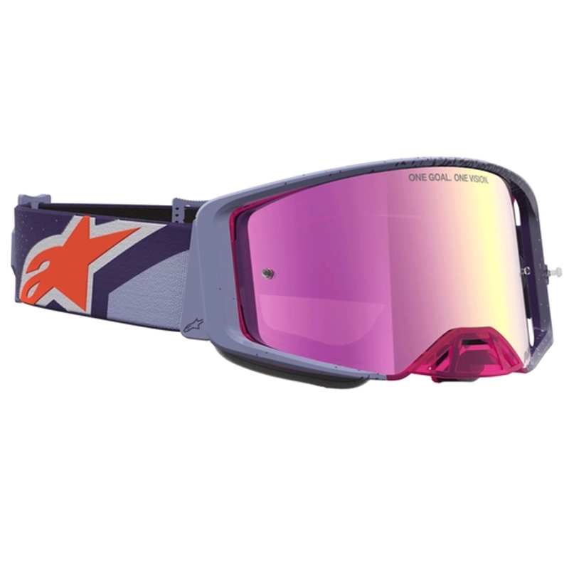 Мотокрос очила Alpinestars Supertech Hiten, лилаво-червени