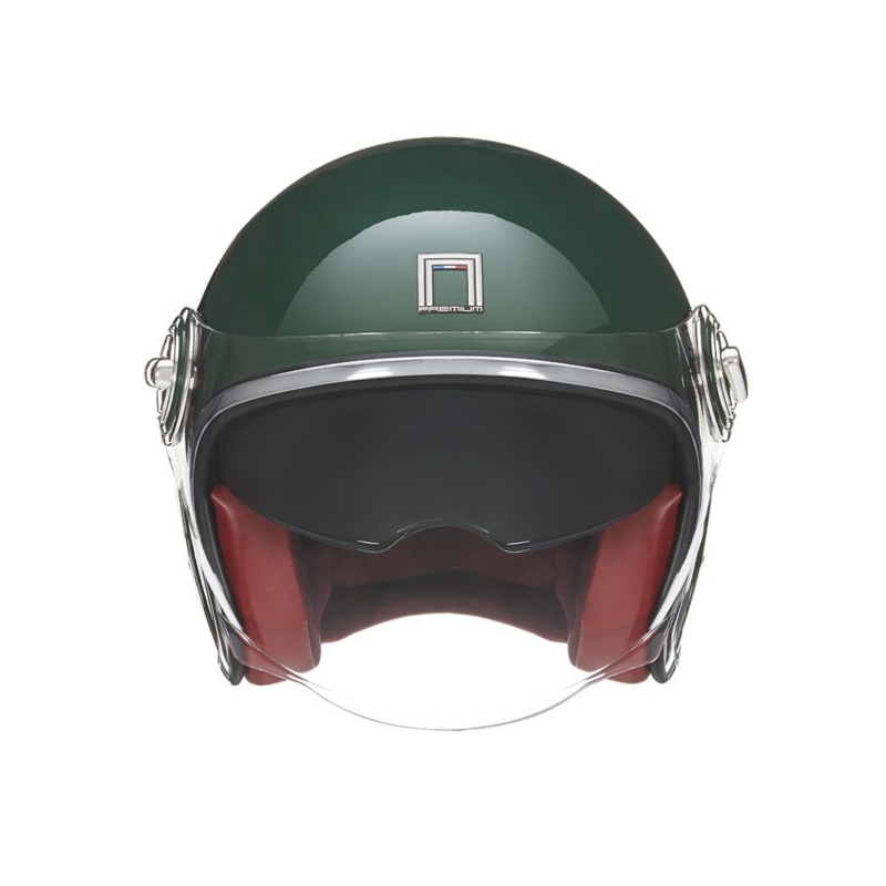 Отворена мотоциклетна каска NOX PREMIUM Heritage green - II. качество