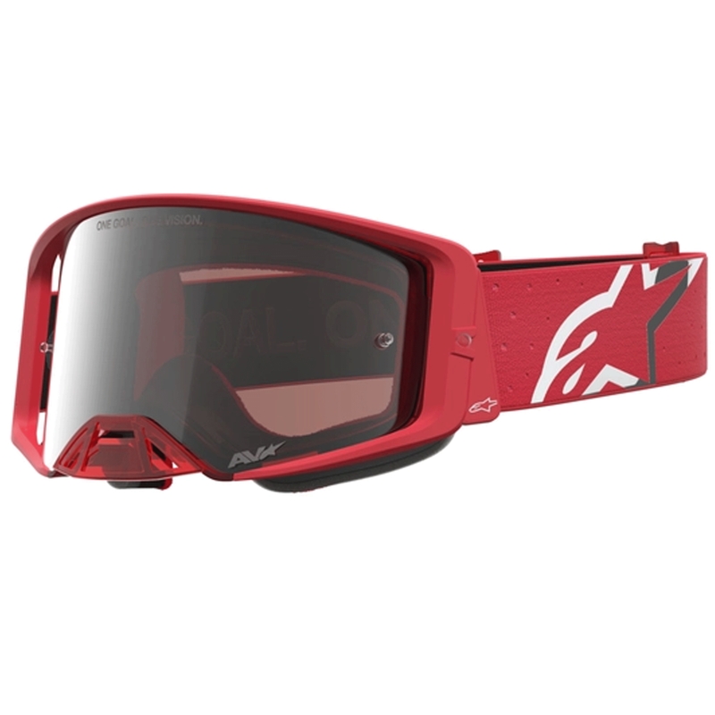 Мотокрос очила Alpinestars Supertech Vesta, флуоресцентно червено-хром