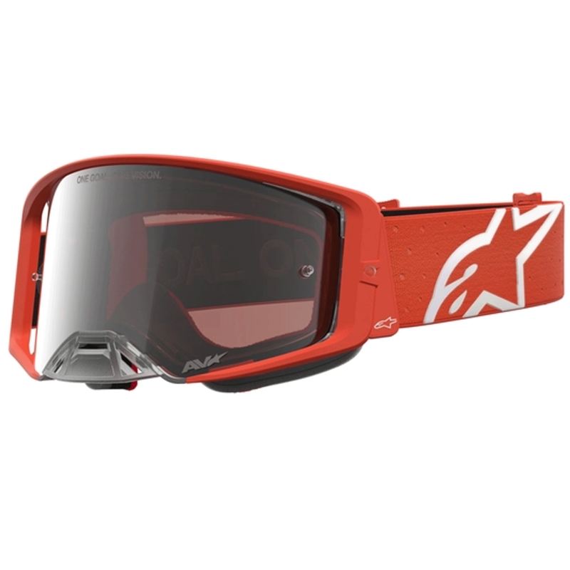 Очила за мотокрос Alpinestars Supertech Vesta в оранжево-сребрист цвят